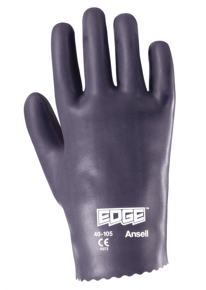 Ansell Size 9 Edge® Medium Weight Foam Nitrile Work Gloves With Gray Interlock Cotton Liner And Slip-On Cuff
