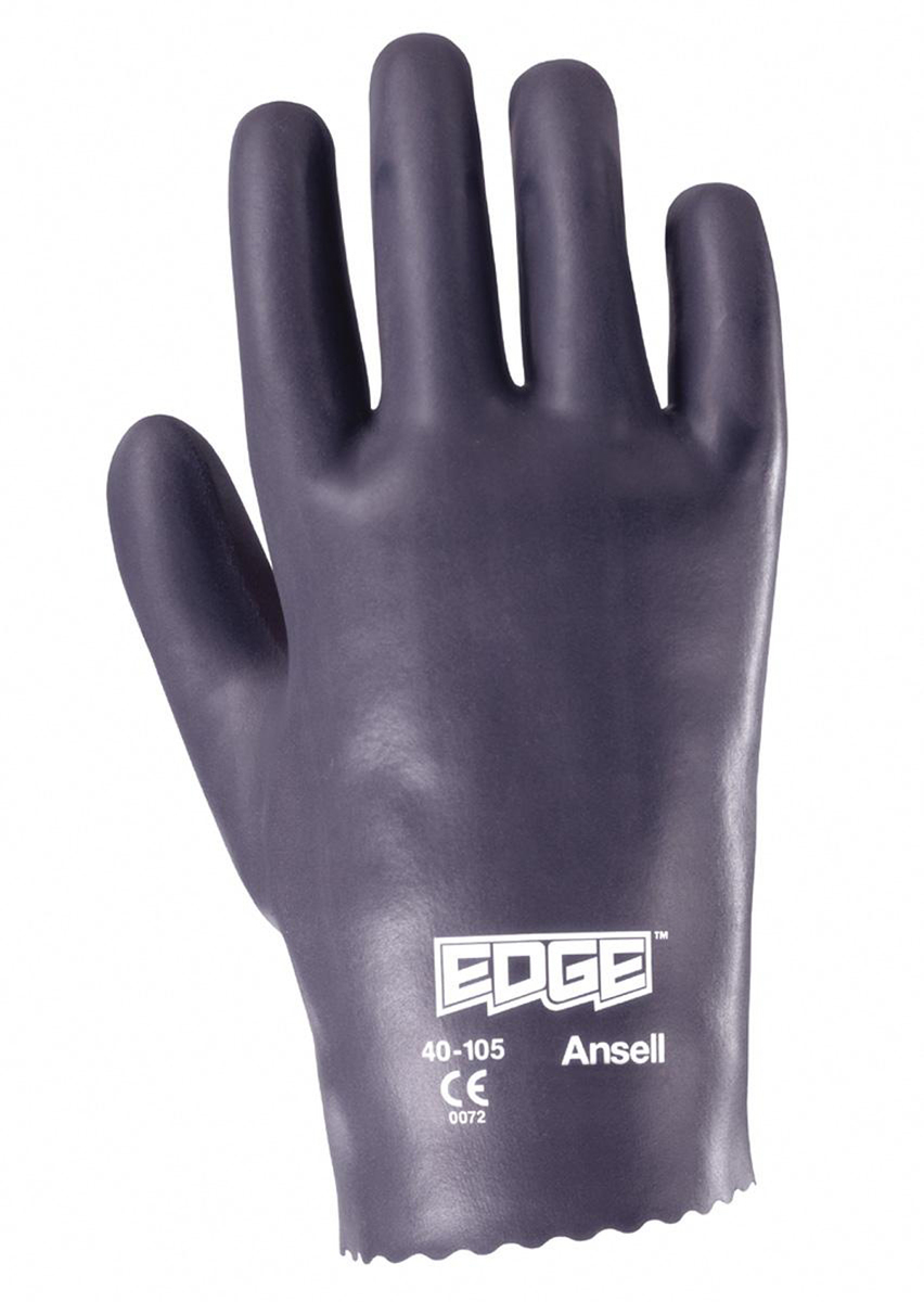 Ansell Size 8 Edge® Medium Weight Foam Nitrile Work Gloves With Gray Interlock Cotton Liner And Slip-On Cuff