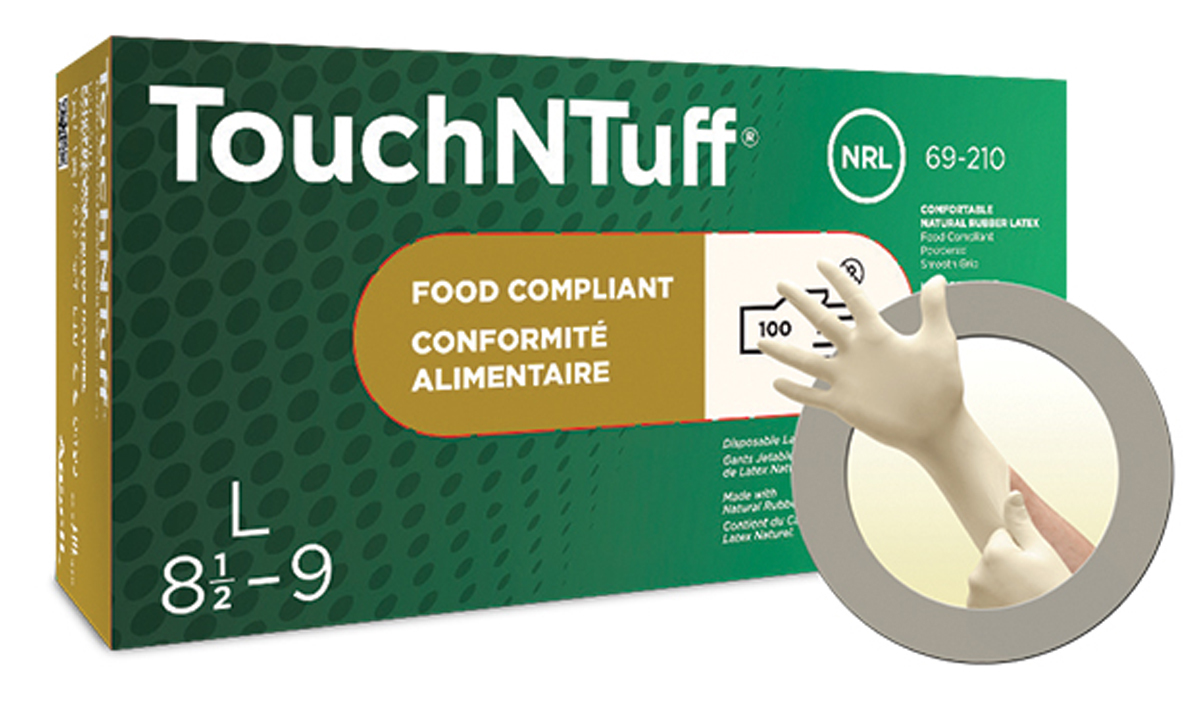 Ansell Medium White TouchNTuff® 5 mil Latex Disposable Gloves (Availability restrictions apply.)