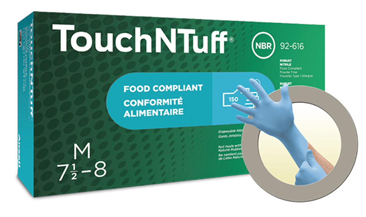 Ansell Large Blue TouchNTuff® 3 mil Nitrile Disposable Gloves (Availability restrictions apply.)
