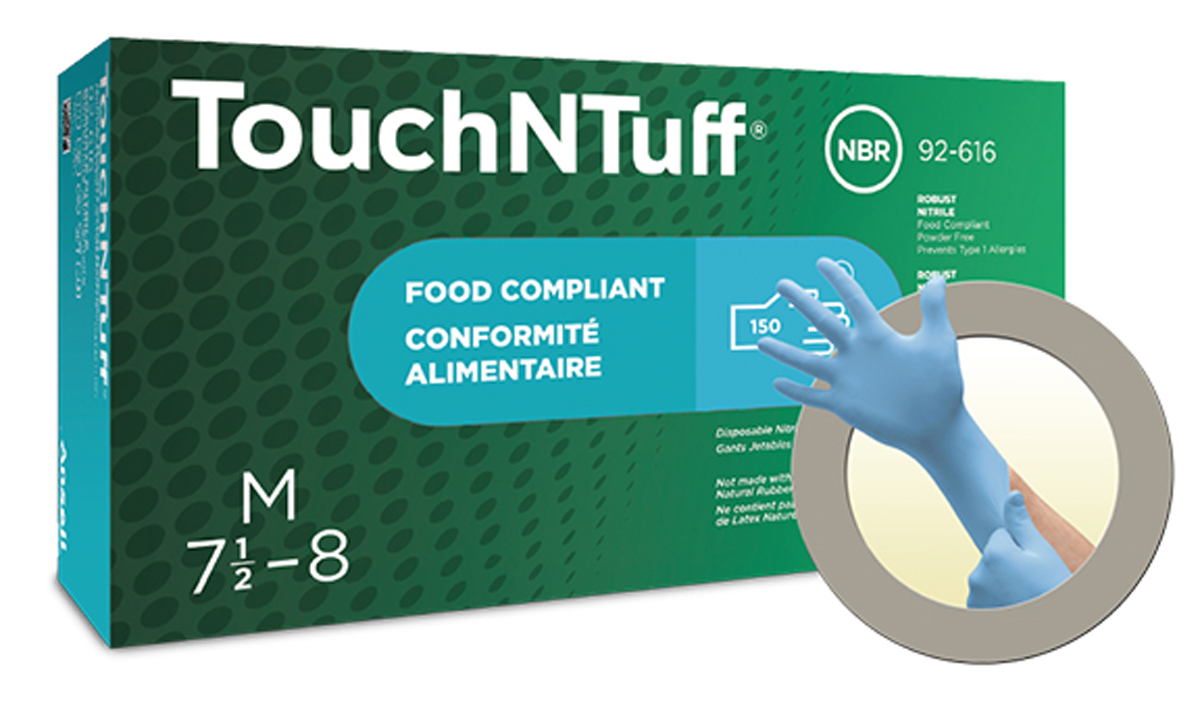 Ansell Medium Blue TouchNTuff 3 mil Nitrile Disposabl ANE92-616-M for sale online at autumn supply
