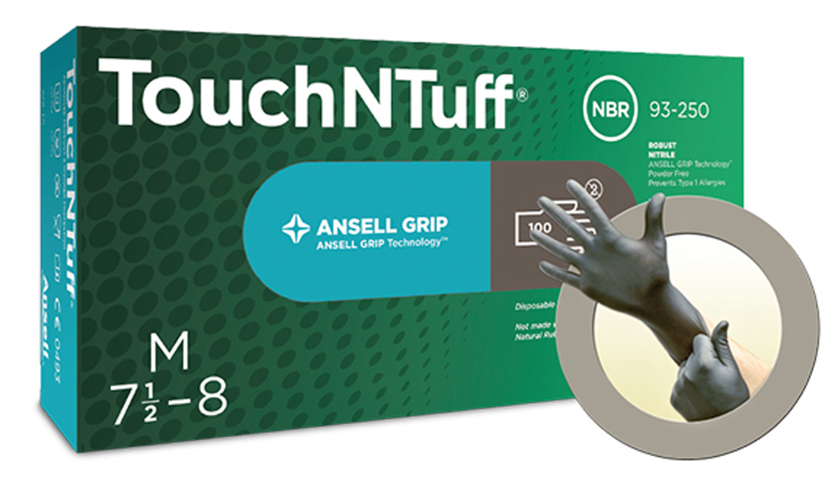 Ansell X-Small Gray TouchNTuff® 5.5 mil Nitrile Disposable Gloves (Availability restrictions apply.)