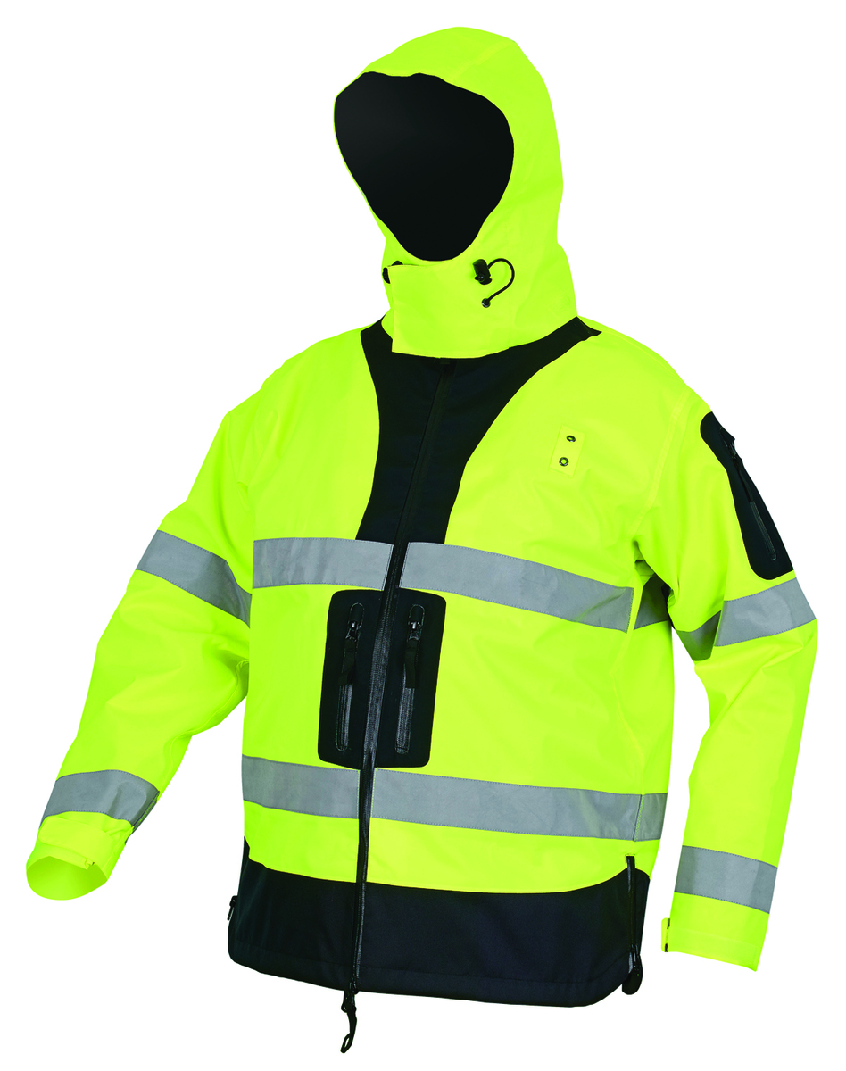 MCR Safety Fluorescent Lime And Black UltraTech® Polyester And Polyurethane Jacket With Silver Reflective Material, Zipper Mesh