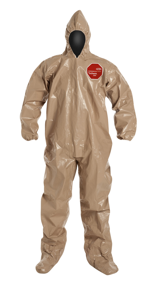 DuPont™ Size 5X Tan Tychem® 5000 18 mil Polypropylene Bib Pants/Overalls (Availability restrictions apply.)