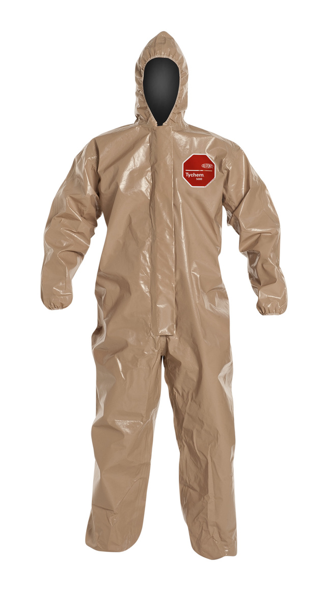 DuPont™ Size 5X Tan Tychem® 5000 18 mil Polypropylene Bib Pants/Overalls (Availability restrictions apply.)