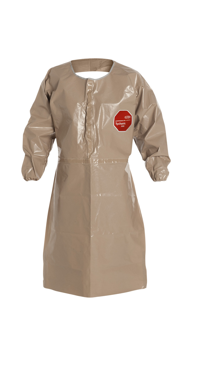 DuPont™ Large Tan Tychem® 5000 18 mil Polypropylene Apron (Availability restrictions apply.)