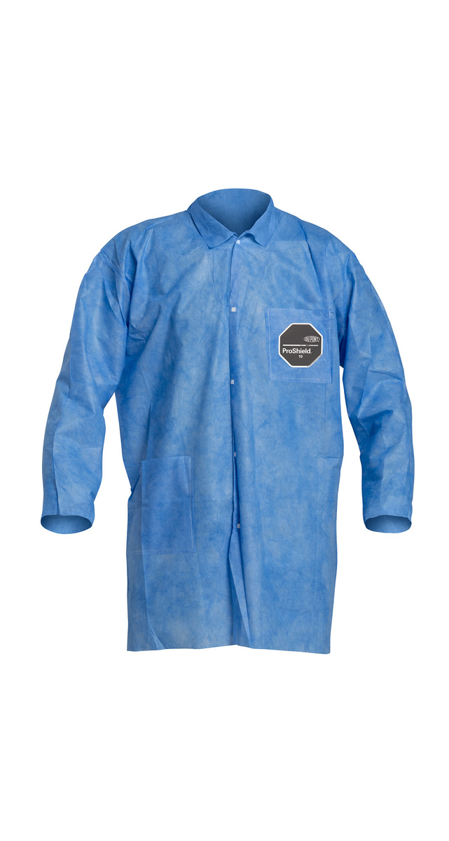 DuPont™ Large Blue Proshield® 10 12 mil SMS Lab Coat (Availability restrictions apply.)