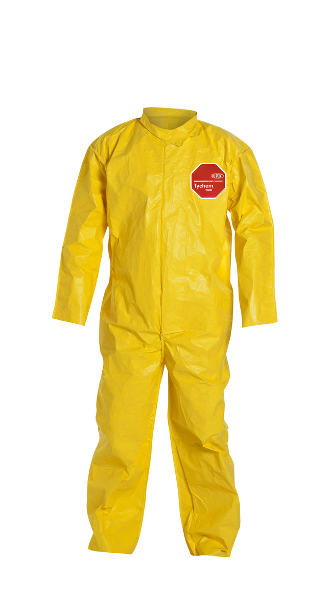 DuPont™ Medium Yellow Tychem® 2000 10 mil Polyethylene Coated Tyvek® Bib Pants/Overalls (Availability restrictions apply.)
