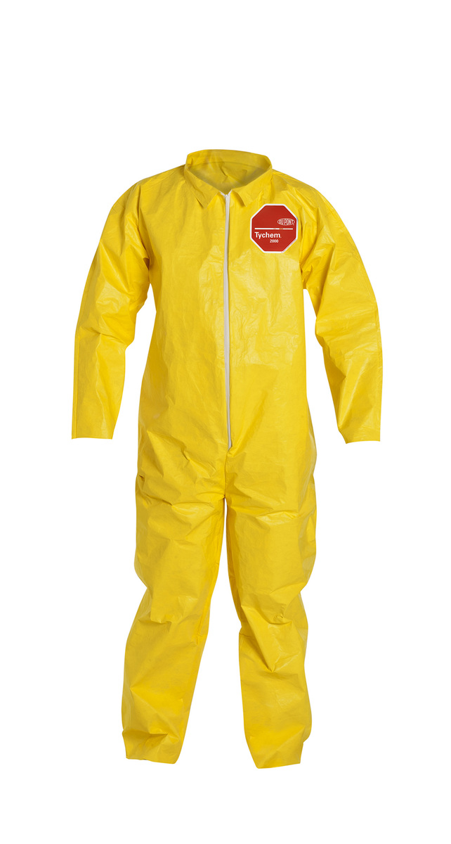 DuPont™ Size 7X Yellow Tychem® 2000 10 mil Polyethylene Coated Tyvek® Bib Pants/Overalls (Availability restrictions apply.)