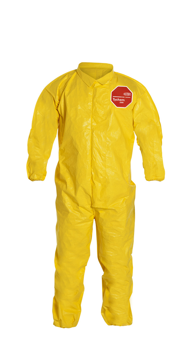 DuPont™ Size 3X Yellow Tychem® 2000 10 mil Polyethylene Coated Tyvek® Bib Pants/Overalls (Availability restrictions apply.)