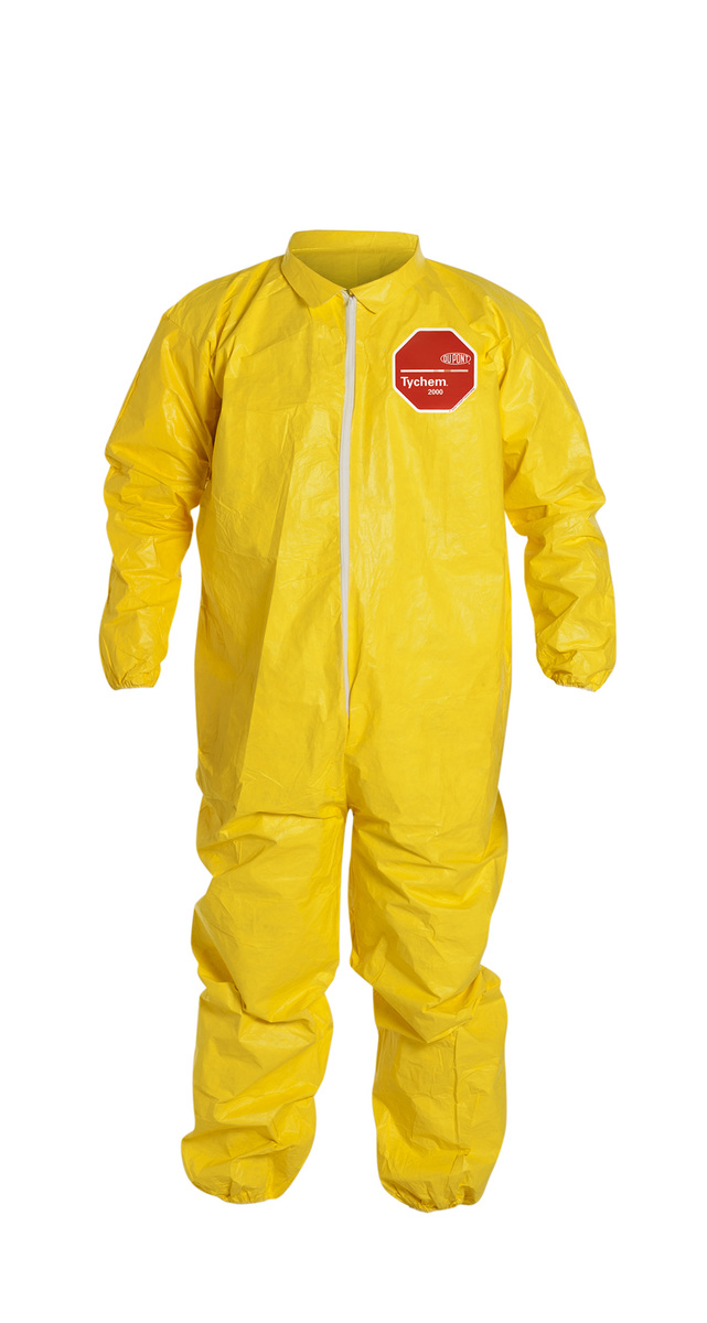 DuPont™ Size 7X Yellow Tychem® 2000 10 mil Polyethylene Coated Tyvek® Bib Pants/Overalls (Availability restrictions apply.)