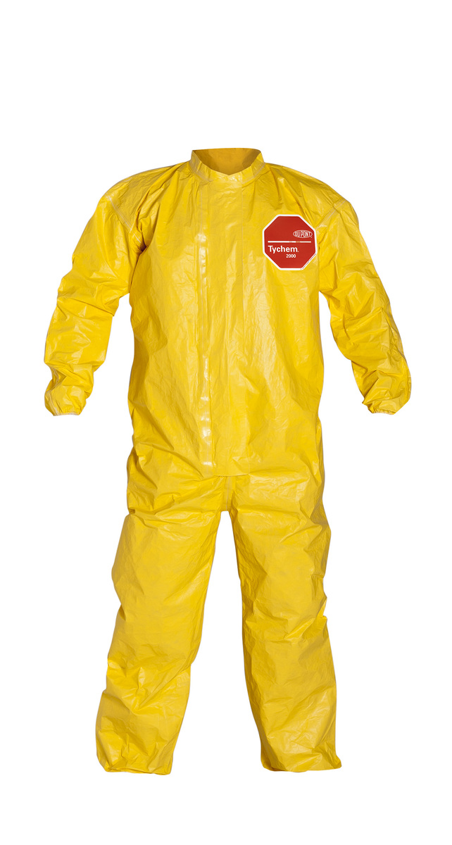 DuPont™ X-Large Yellow Tychem® 2000 10 mil Polyethylene Coated Tyvek® Bib Pants/Overalls (Availability restrictions apply.)