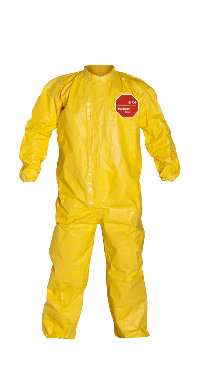 DuPont™ Size 5X Yellow Tychem® 2000 10 mil Polyethylene Coated Tyvek® Bib Pants/Overalls (Availability restrictions apply.)