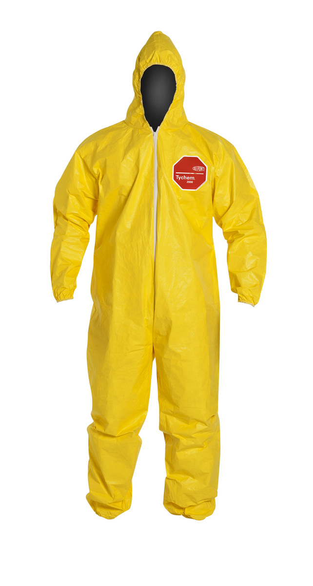 DuPont™ Size 7X Yellow Tychem® 2000 10 mil Polyethylene Coated Tyvek® Bib Pants/Overalls (Availability restrictions apply.)