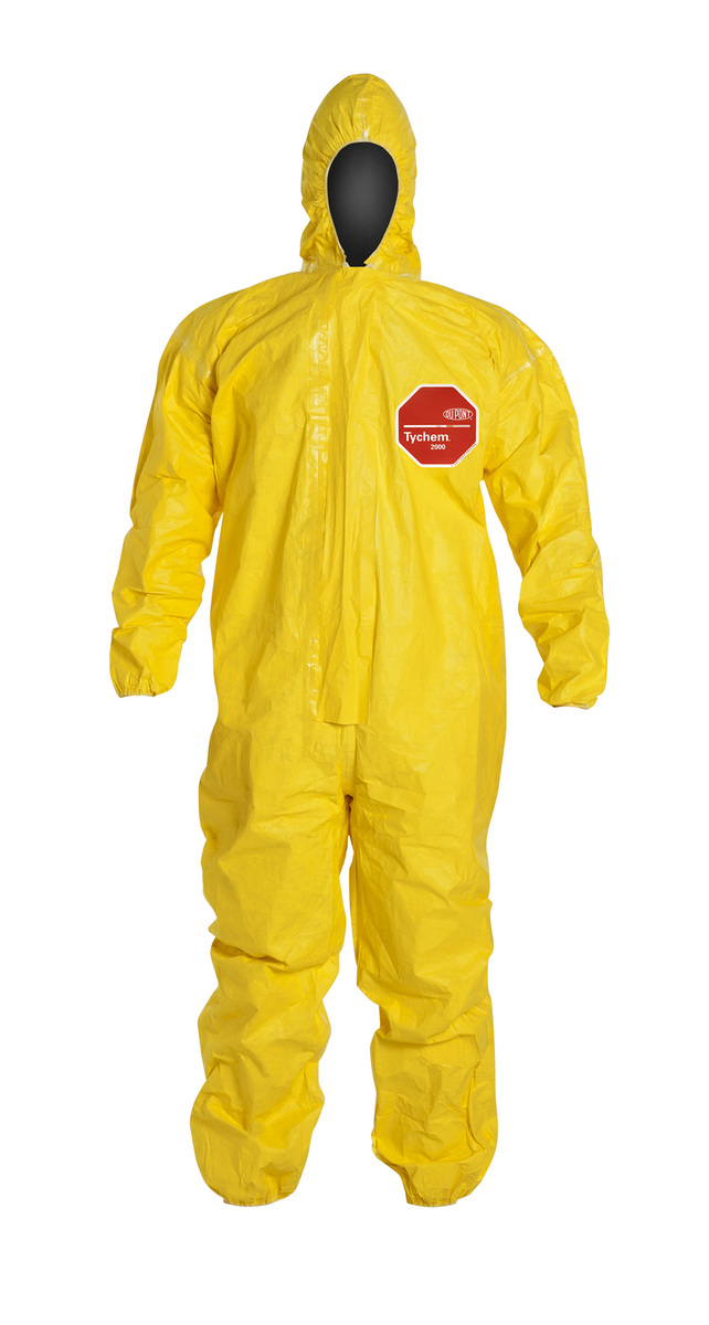 DuPont™ X-Large Yellow Tychem® 2000 10 mil Polyethylene Coated Tyvek® Bib Pants/Overalls (Availability restrictions apply.)