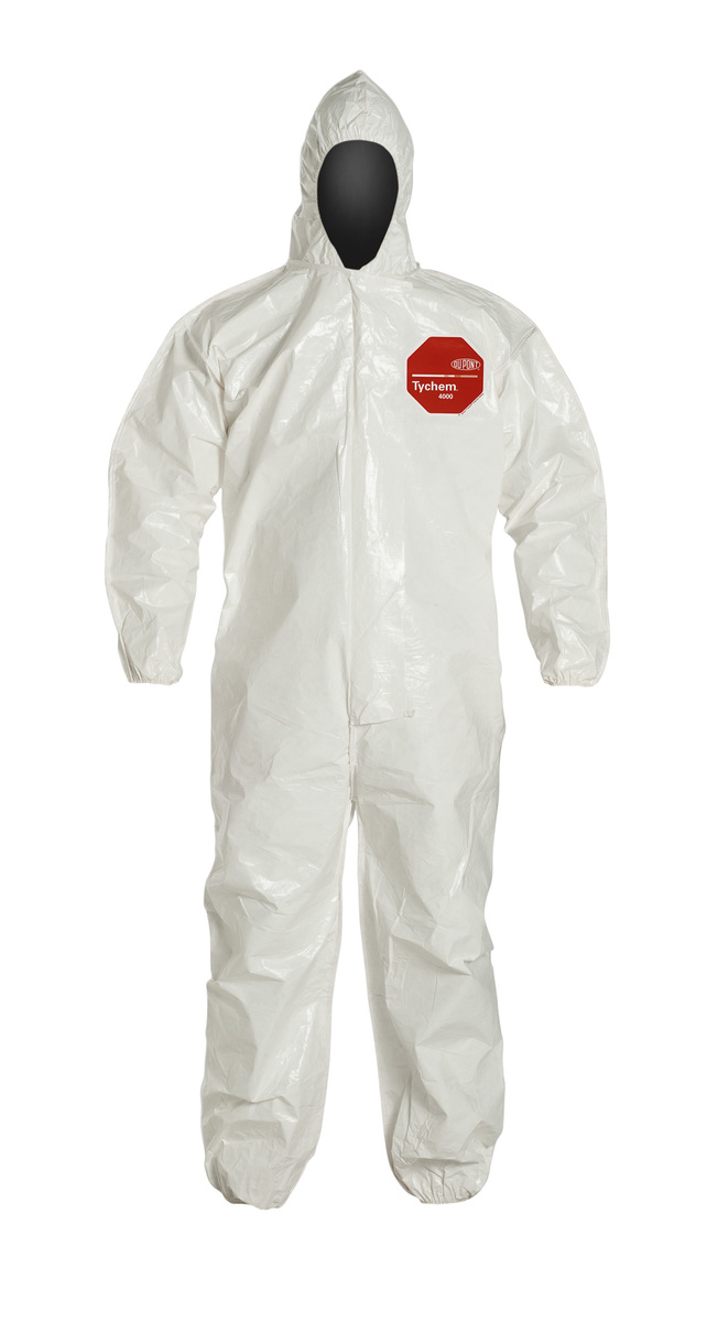 DuPont™ Large White Tychem® 4000 12 mil Saranex™ 23-P/Tyvek® Bib Pants/Overalls (Availability restrictions apply.)