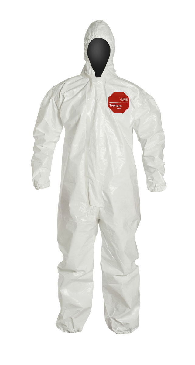 DuPont™ Size 6X White Tychem® 4000 12 mil Saranex™ 23-P/Tyvek® Bib Pants/Overalls (Availability restrictions apply.)