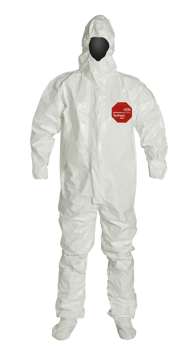 DuPont™ Size 2X White Tychem® 4000 12 mil Saranex™ 23-P/Tyvek® Bib Pants/Overalls (Availability restrictions apply.)