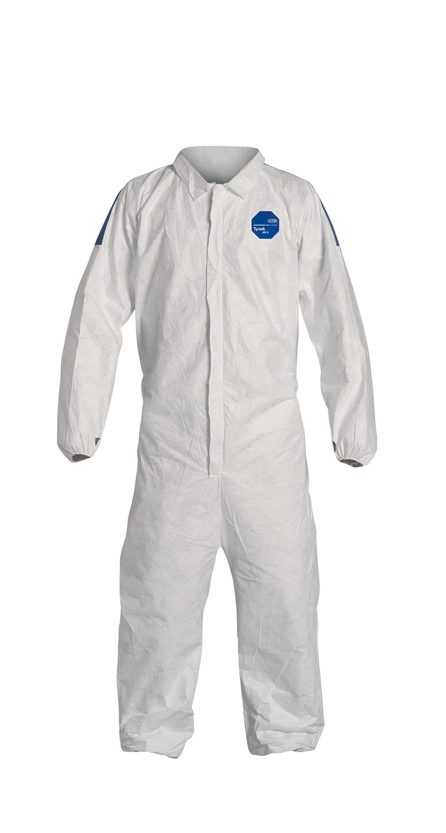 DuPont™ Size 4X White/Blue Tyvek® 400D 5.9 mil Tyvek®/ProShield® Bib Pants/Overalls (Availability restrictions apply.)