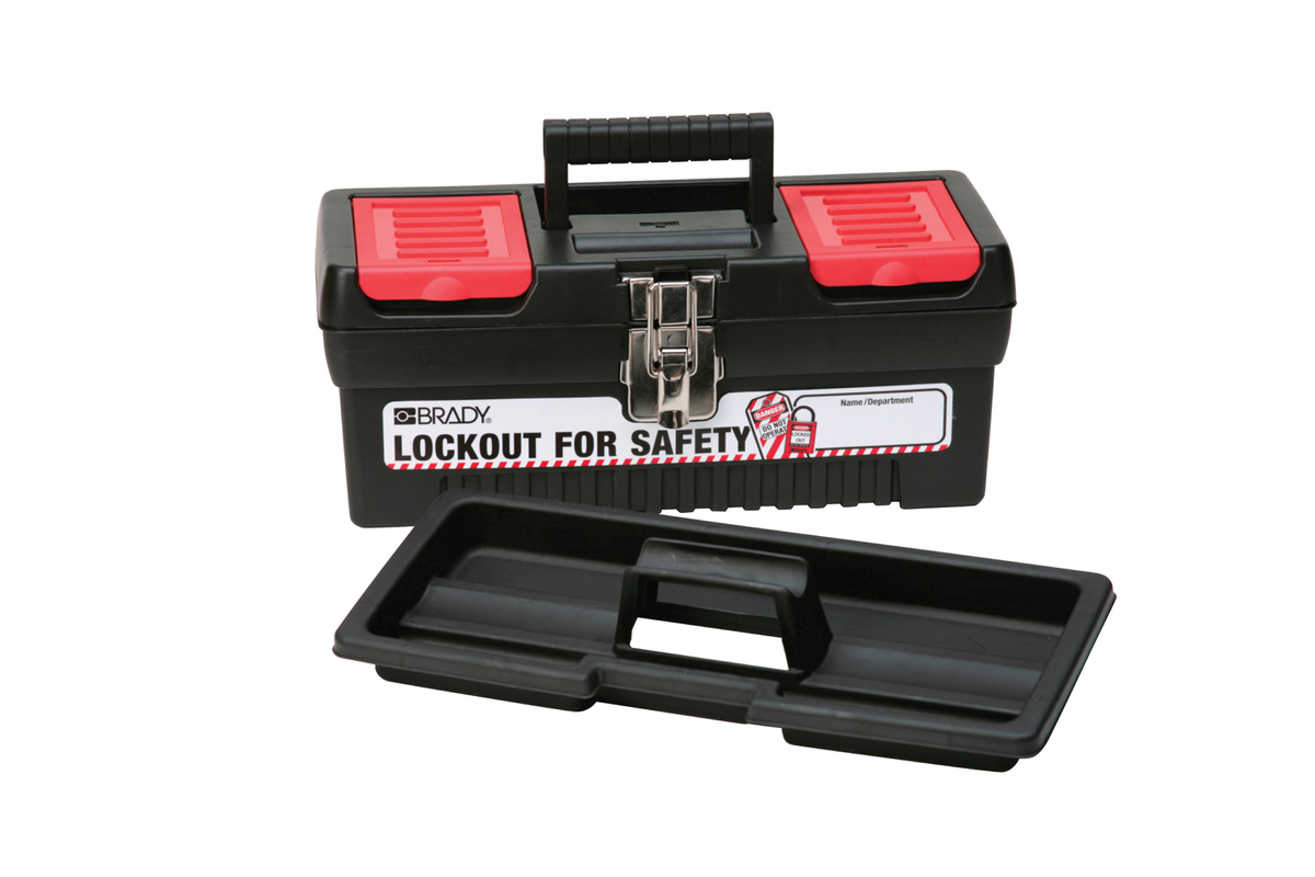Brady® Black/Red Polypropylene/Steel Lockout Case