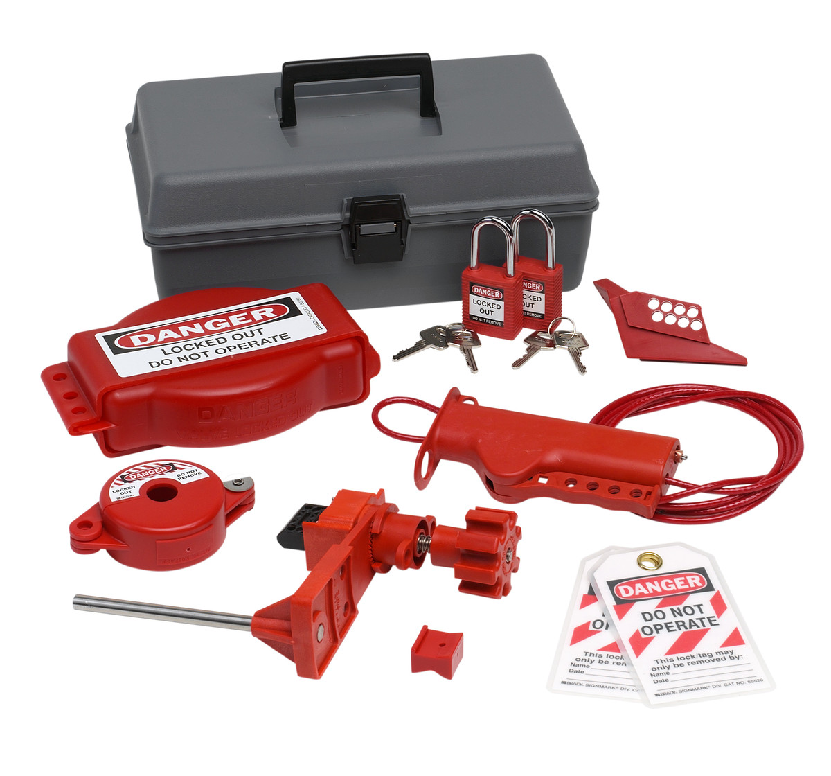 Brady Gray Polyethylene Lockout Kit BRD99321 for sale online at autumn supply