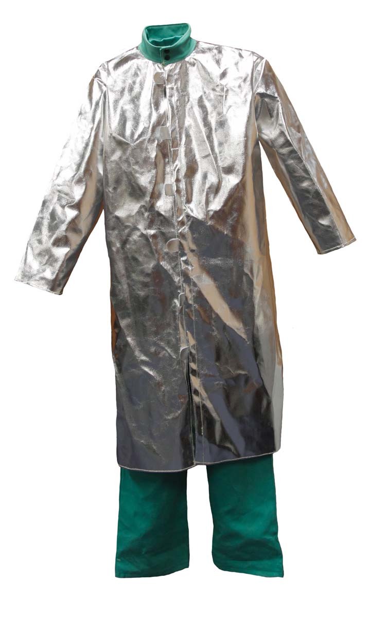 Stanco Safety Products™ X-Large Silver Aluminized PFR Rayon Heat Resistant Coat With Snap Front Closure