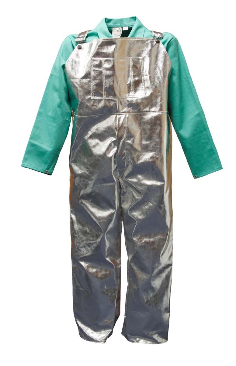 Stanco Safety Products™ 2X Silver Aluminized PFR Rayon Heat Resistant Bib Overalls