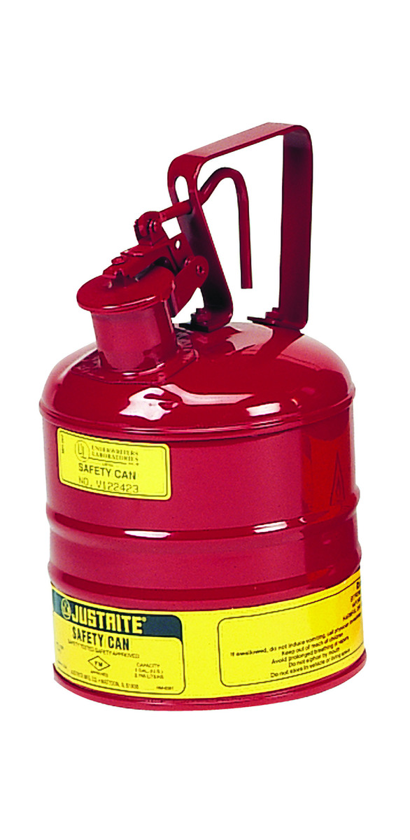 Justrite™ 1 Gallon Red Galvanized Steel Type | Safety Can With 3-1/2