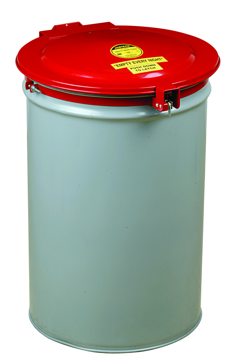 Justrite Red Steel SelfLatching Drum Cover With Gaske JTR26753 for sale online at autumn supply