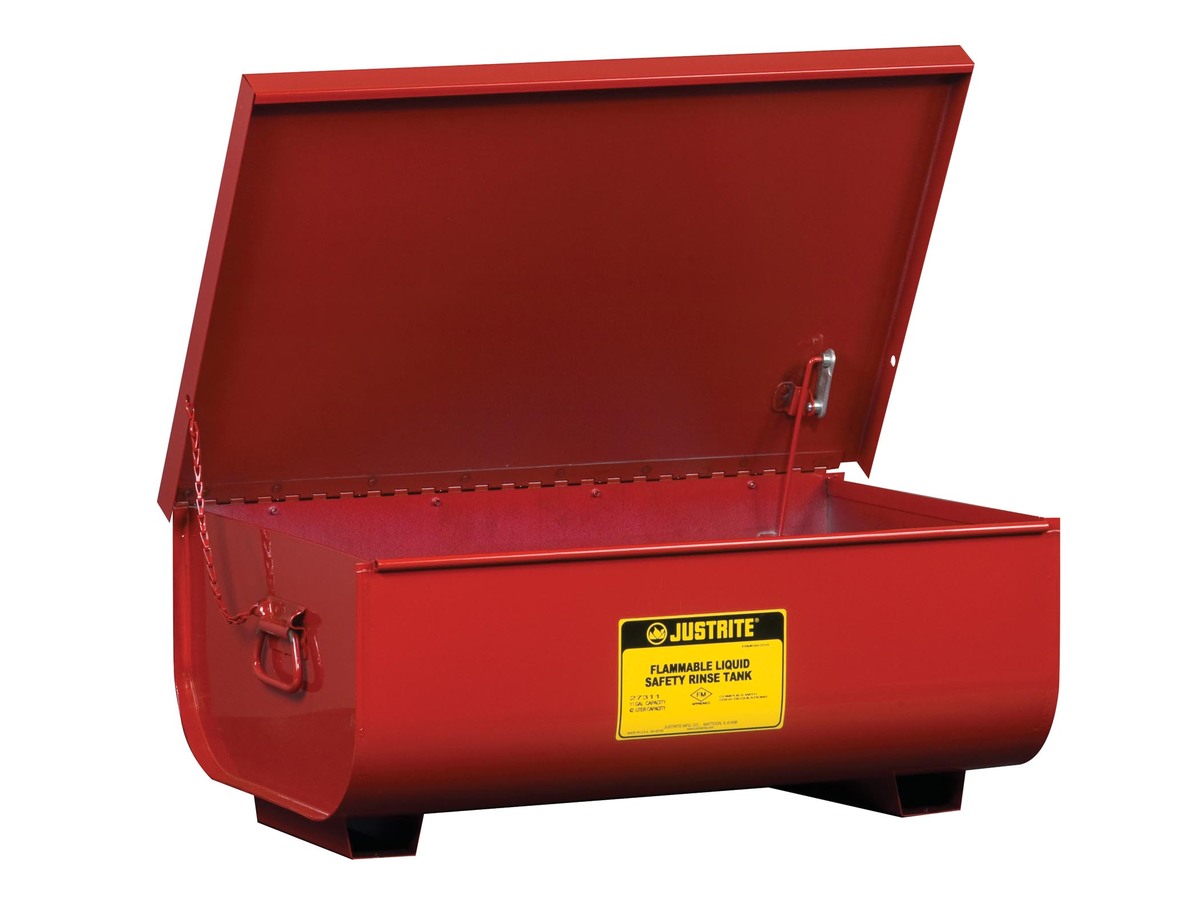 Justrite 11 Gallon Red Galvanized Steel Benchtop Rins JTR27311 for sale online at autumn supply