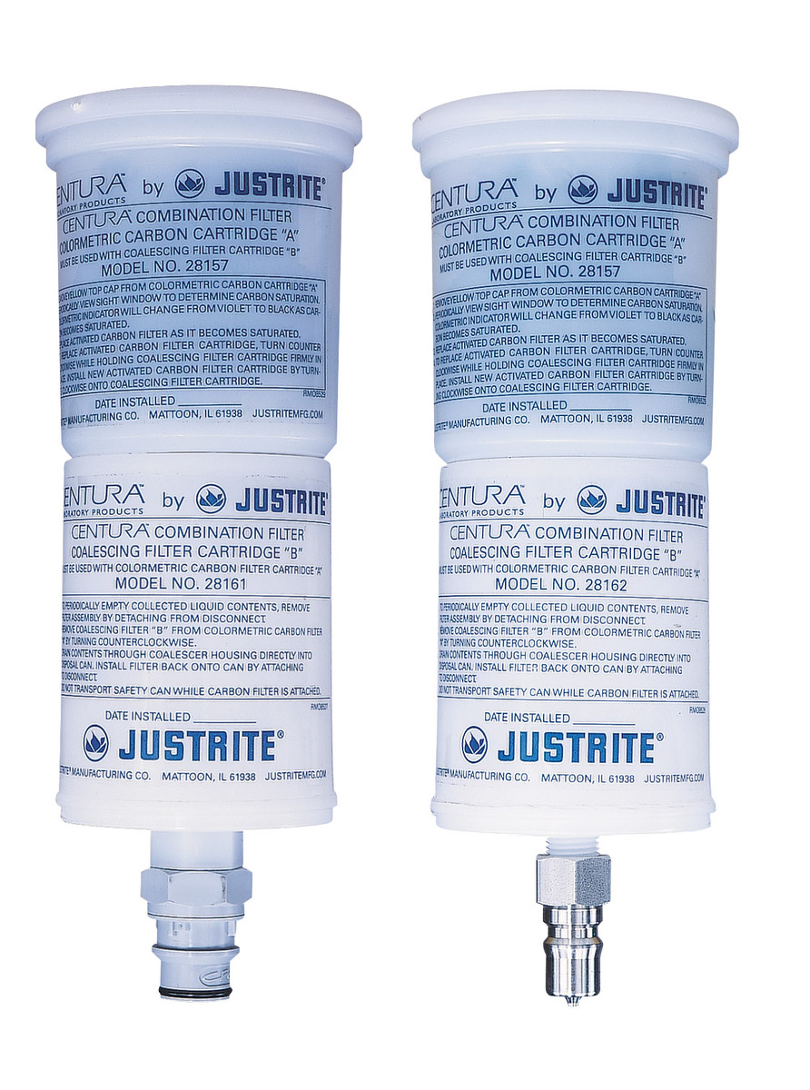 Justrite™ Polyethylene Coalescing/Carbon Filter With Polypropylene Fitting (For Quick-Disconnect Safety Disposal Cans And HPLC W