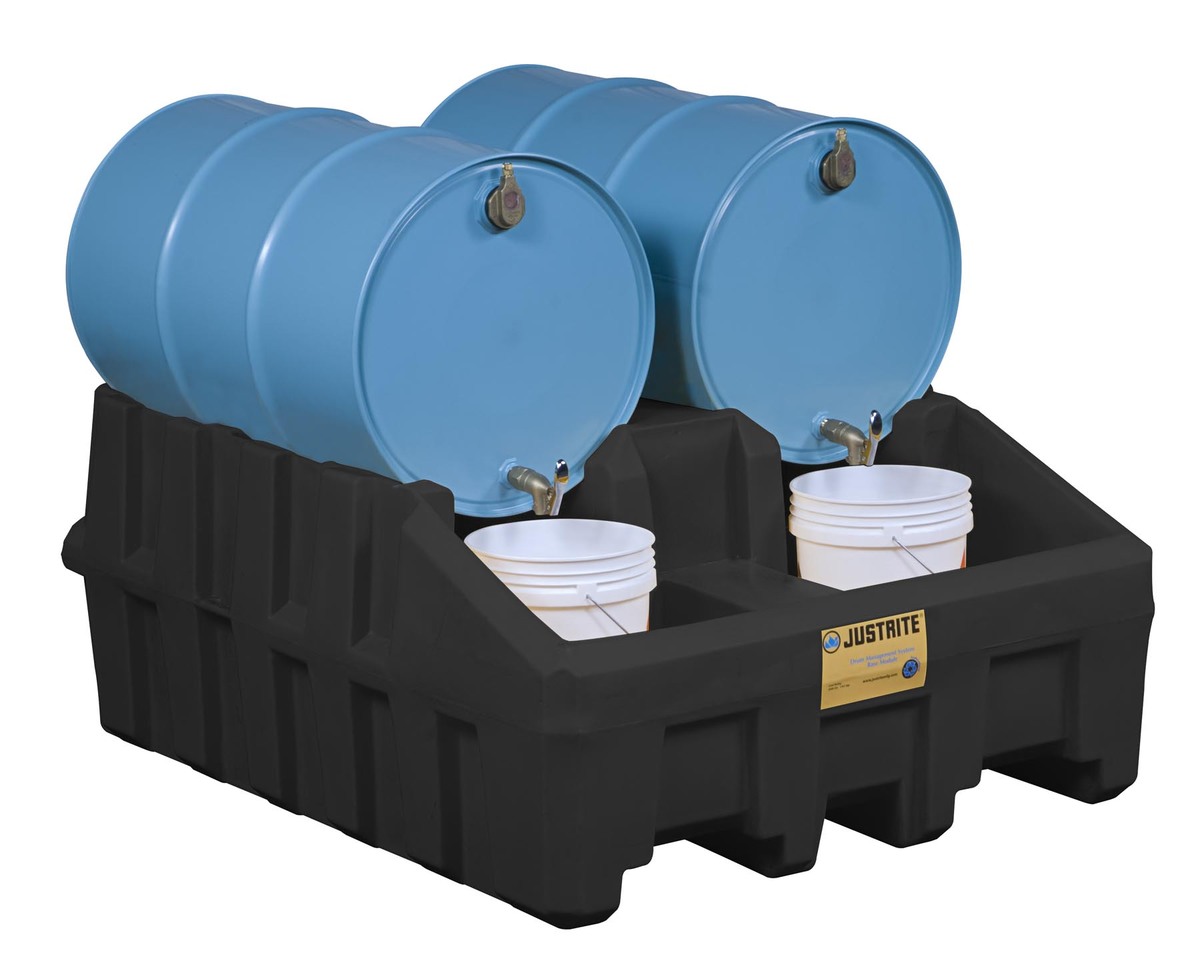 Justrite™ 66 Gallon Black 100% Recycled Polyethylene Base Module (For EcoPolyBlend™ Drum Management System)