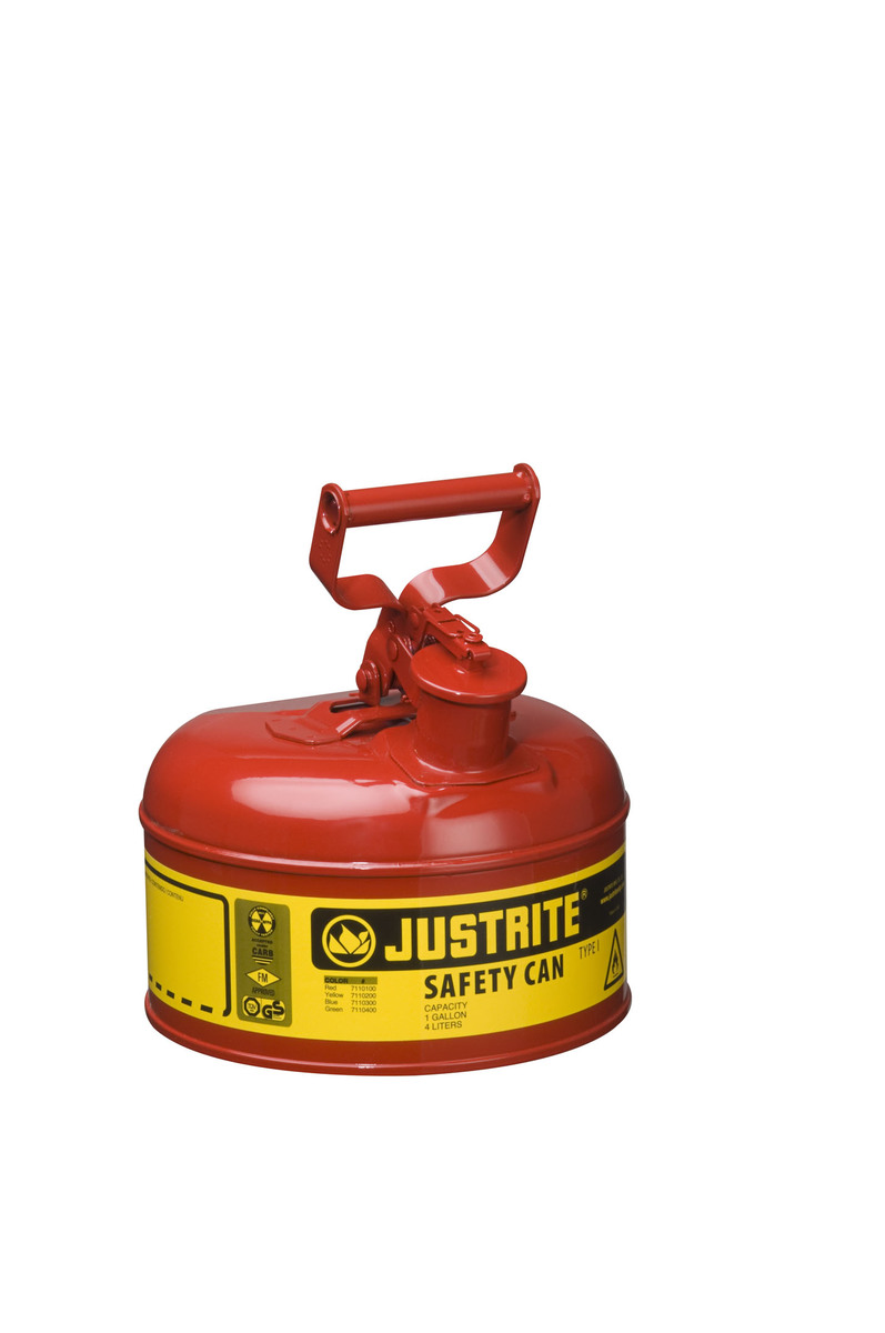 Justrite™ 1 Gallon Red Galvanized Steel Type | Safety Can With 3 1/2