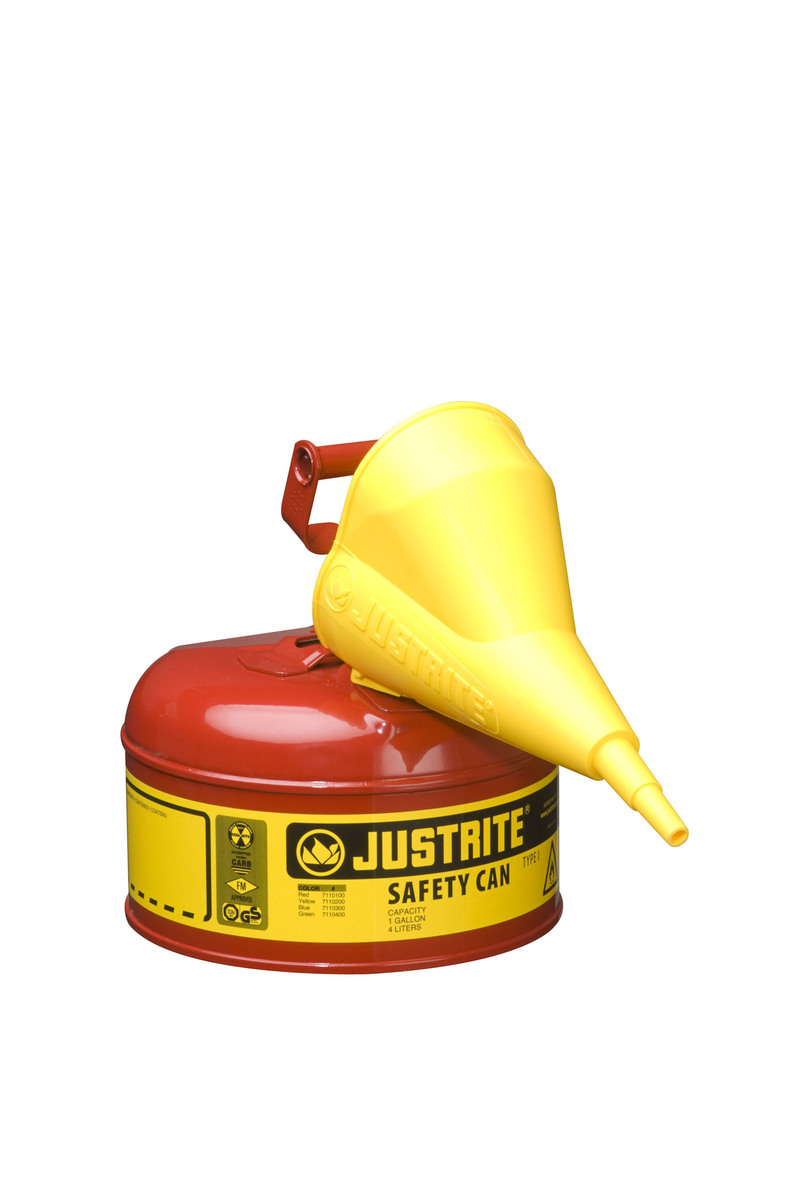 Justrite™ 1 Gallon Red Galvanized Steel Type | Safety Can With 3 1/2