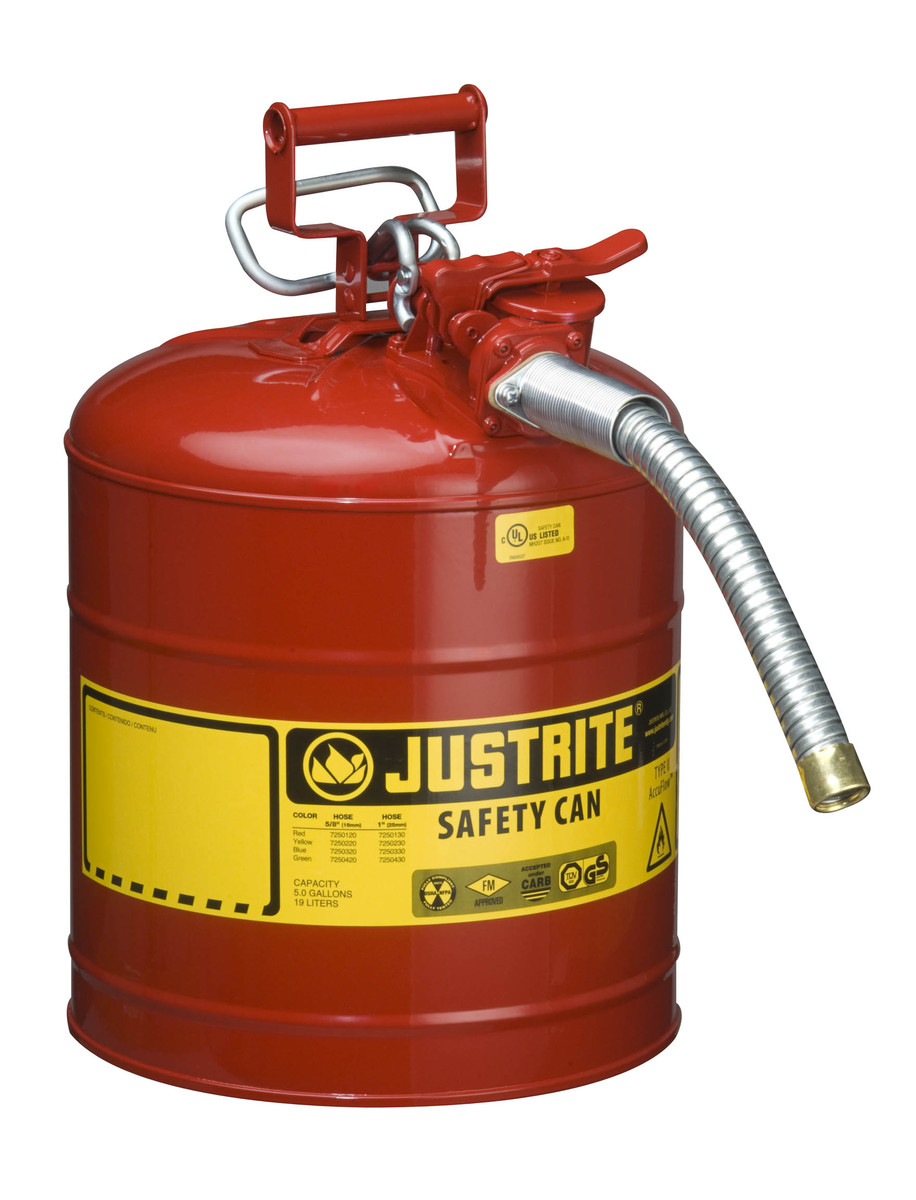 Justrite 5 Gallon Red AccuFlow Galvanized Steel Type JTR7250130 for sale online at autumn supply