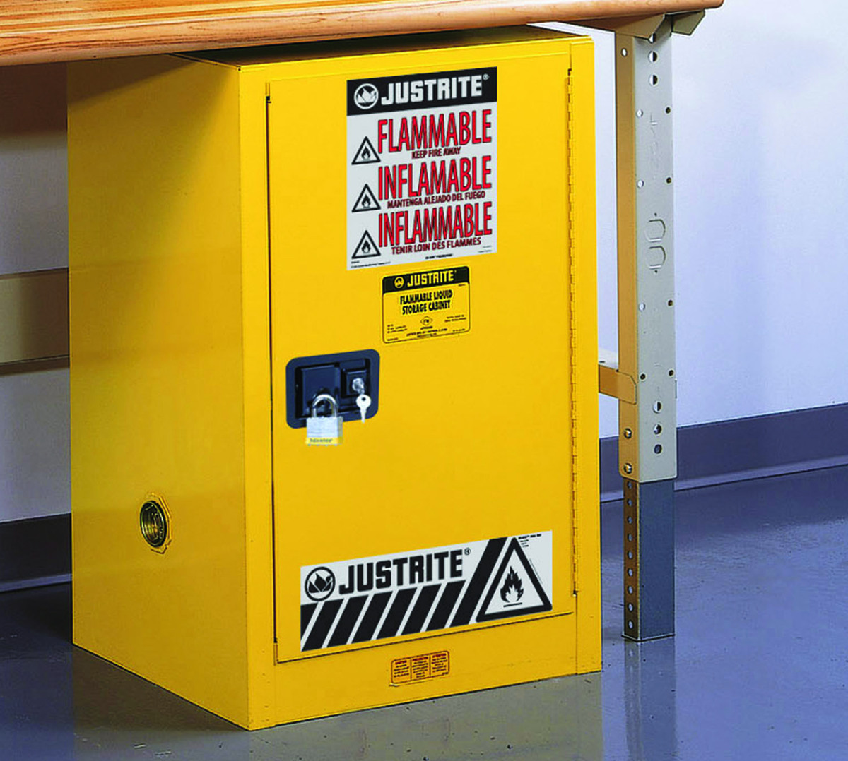 Justrite 12 Gallon Yellow SureGrip EX 18 Gauge Cold R JTR891220 for sale online at autumn supply