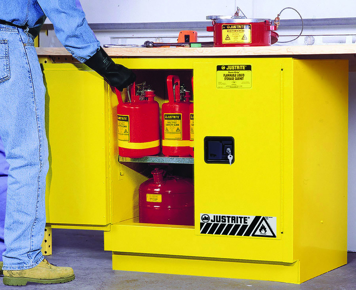 Justrite 22 Gallon Yellow SureGrip EX 18 Gauge Cold R JTR892300 for sale online at autumn supply