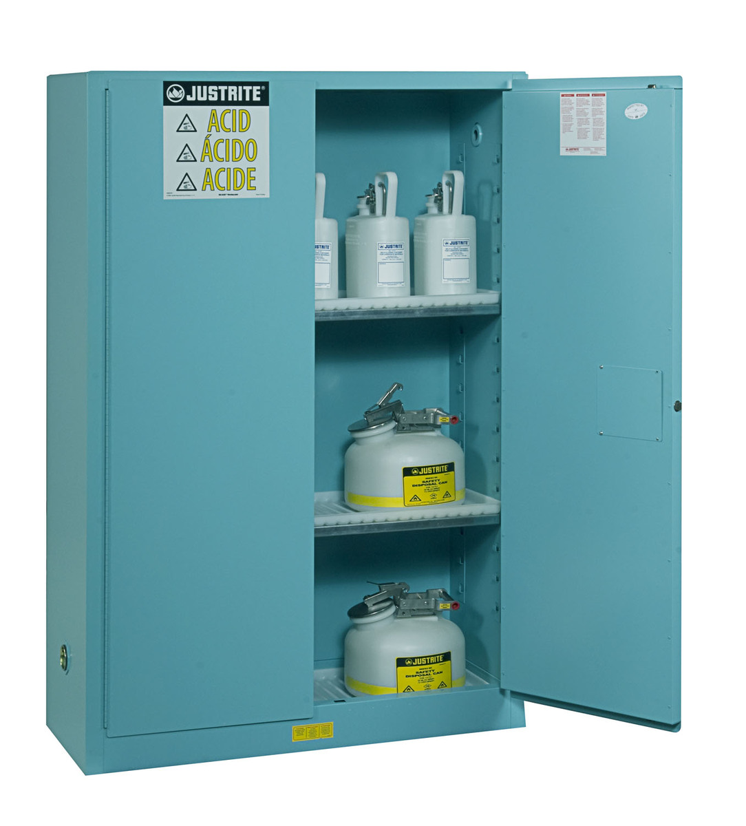 Justrite 45 Gallon Blue SureGrip EX 18 Gauge Cold Rol JTR894502 for sale online at autumn supply