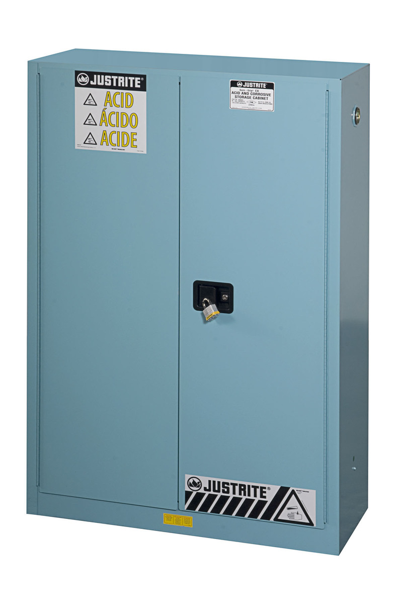 Justrite 45 Gallon Blue SureGrip EX 18 Gauge Cold Rol JTR894522 for sale online at autumn supply