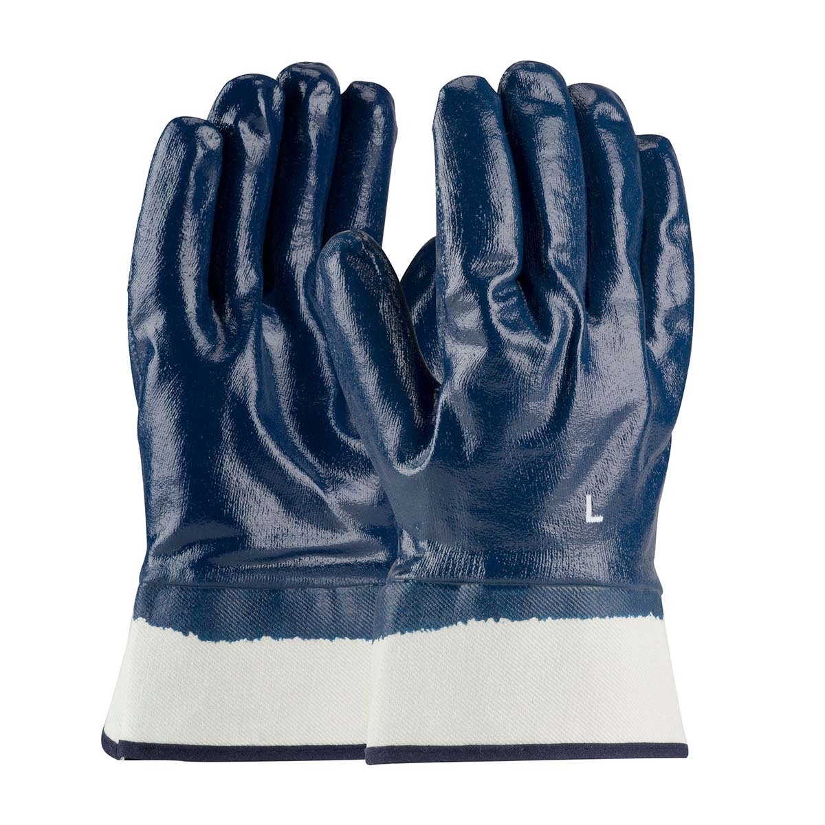 PIP® ArmorTuff® Standard Blue Nitrile Full Coated Work Gloves With Cotton Liner And Safety Cuff