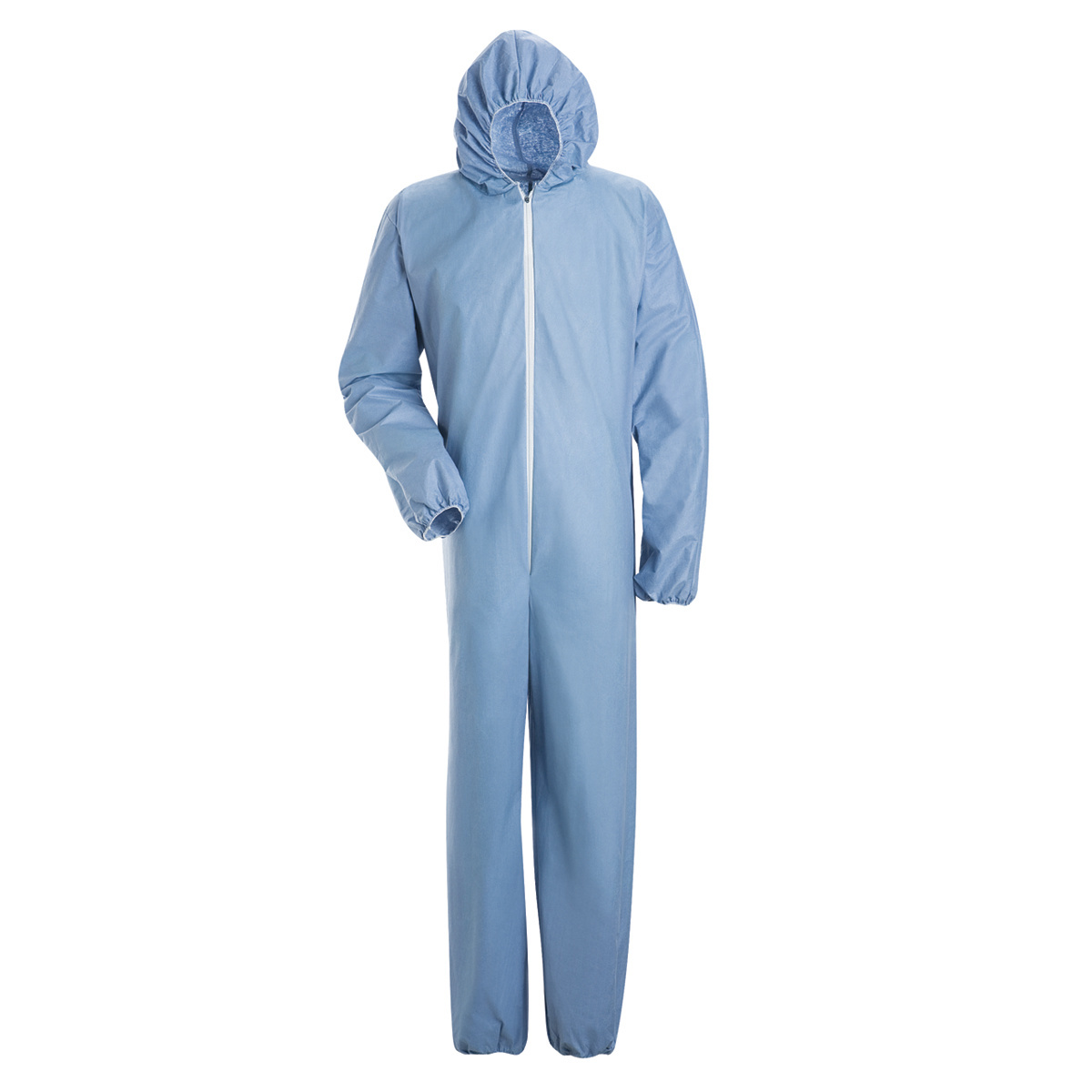 Bulwark® Medium Sky Blue PVC Coated Flame Resistant Disposable FR Coverall With Zipper Closure (Availability restrictions apply.