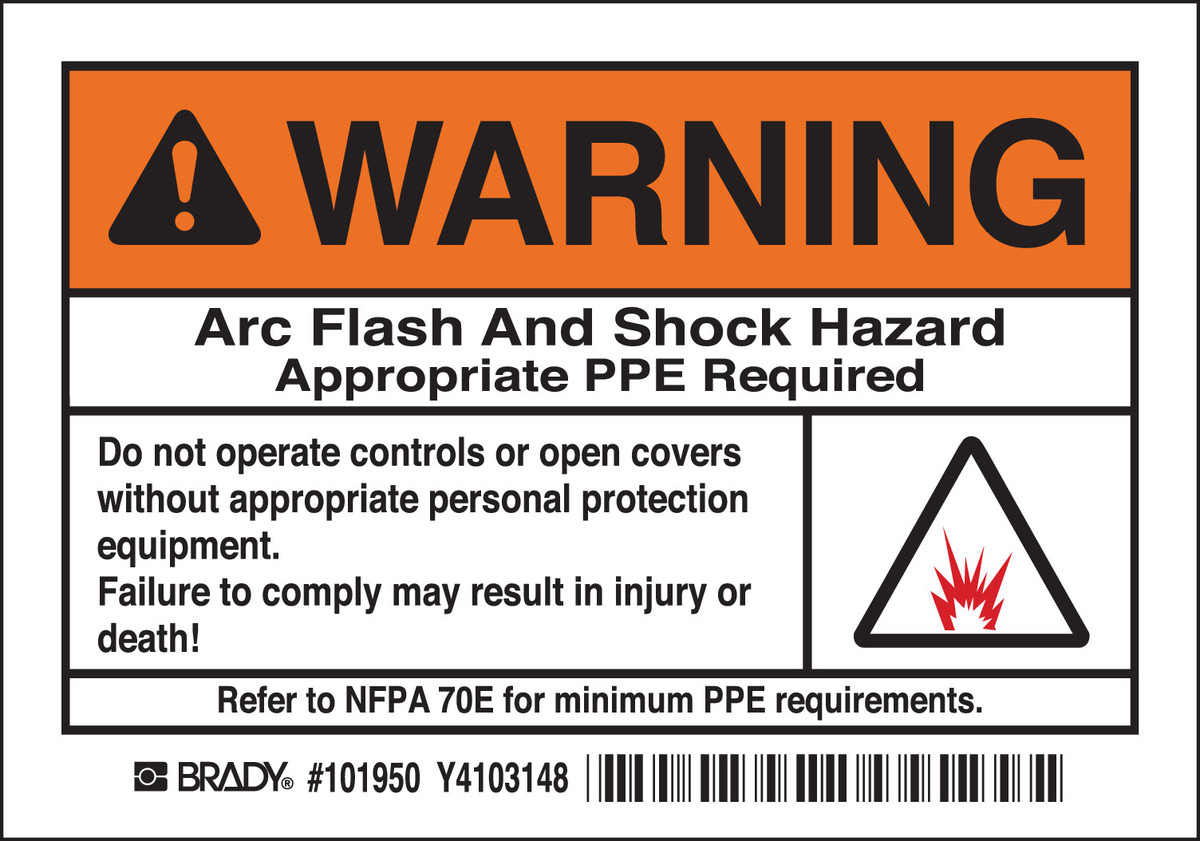 Brady 3 12 X 5 BlackOrangeWhite Polyester Label ARC F BRD101950 for sale online at autumn supply
