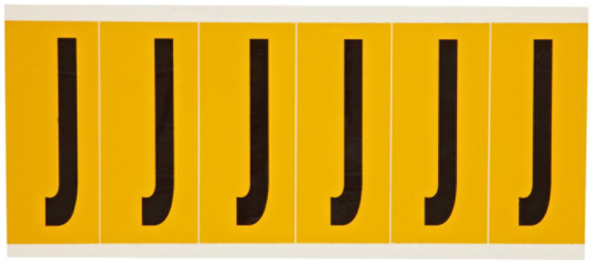 Brady 3 12 X 1 12 BlackYellow Vinyl Label J BRD1550-J for sale online at autumn supply