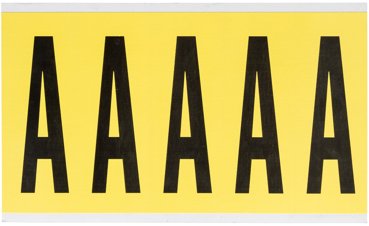Brady 5 X 1 34 BlackYellow Coated VinylFabric Label A BRD3460-A for sale online at autumn supply