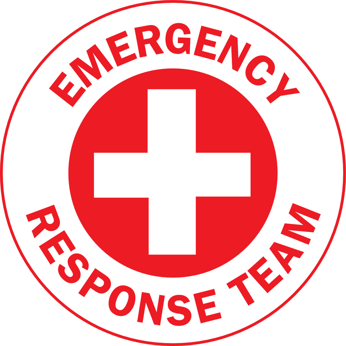 Brady 2 RedWhite Vinyl Label EMERGENCY RESPONSE TEAM BRD49556 for sale online at autumn supply