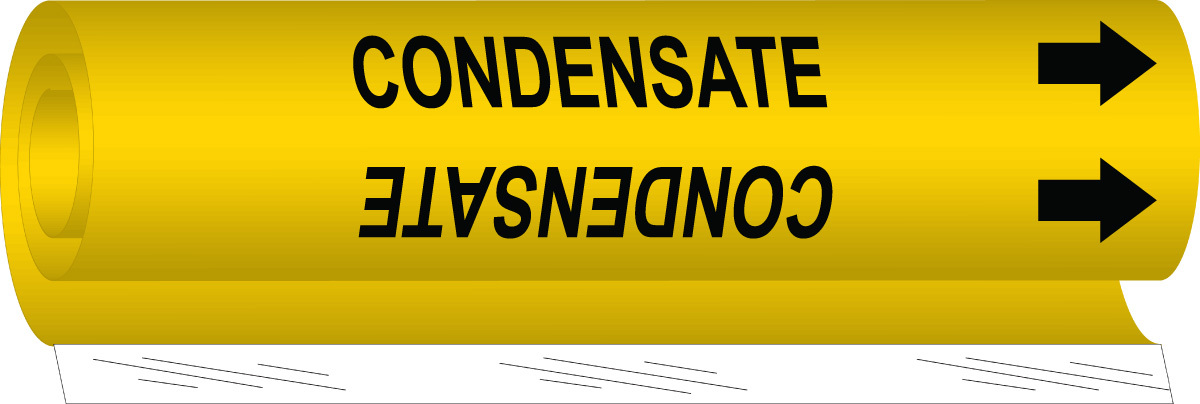 Brady 9 X 8 BlackYellow Polyester Pipe Marker CONDENS BRD5662-I for sale online at autumn supply