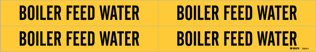 Brady 1 18 X 7 BlackYellow Vinyl Pipe Marker BOILER F BRD7033-4 for sale online at autumn supply