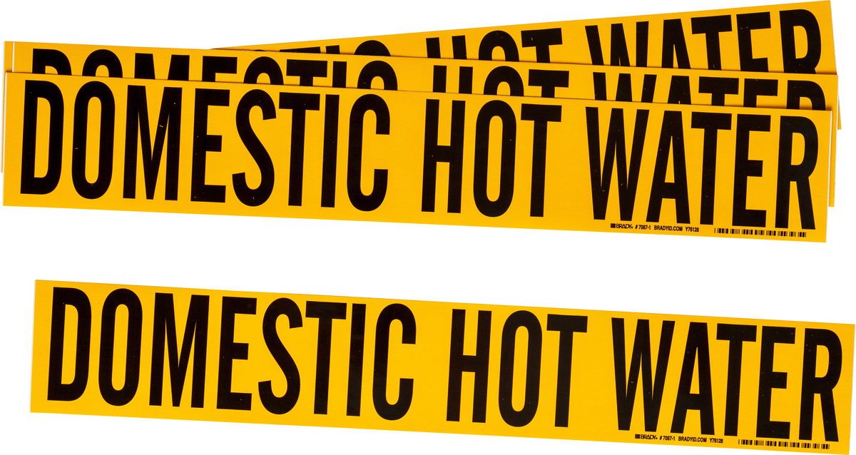 Brady 2 14 X 14 BlackYellow Vinyl Pipe Marker DOMESTI BRD7087-1 for sale online at autumn supply
