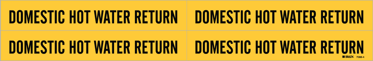 Brady 1 18 X 7 BlackYellow Vinyl Pipe Marker DOMESTIC BRD7088-4 for sale online at autumn supply