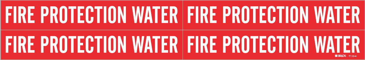Brady 1 18 X 7 WhiteRed Vinyl Pipe Marker FIRE PROTEC BRD7110-4 for sale online at autumn supply